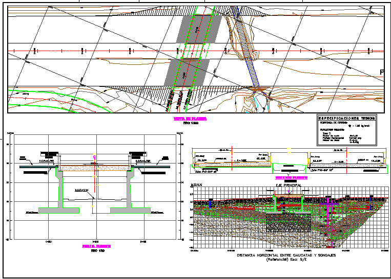 Plan and profile of overpass