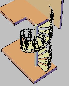escalier en colimaçon en 3d