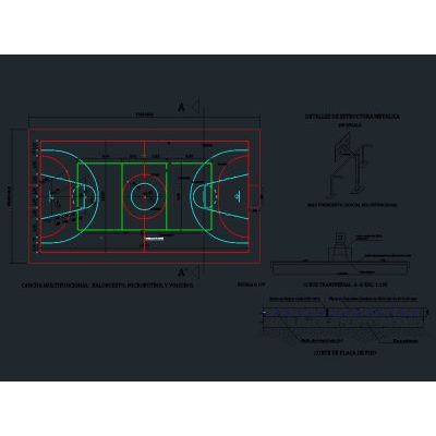 Diseno de cancha multiple para complejos