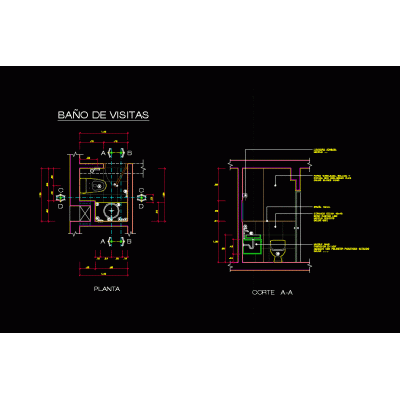 Plano arquitectonico de bano