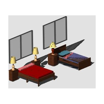 Habitacion Doble Moderna en 3D
