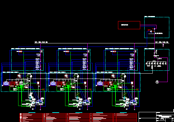 Electrical plan of the powerhouse of the hydroelectric power station