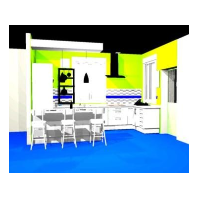 Cocina Moderna en 3D con Isla