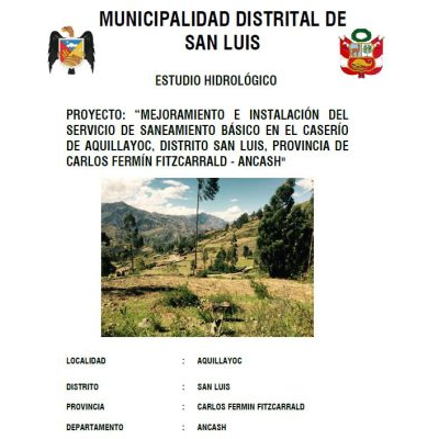 Estudio hidrologico para saneamiento