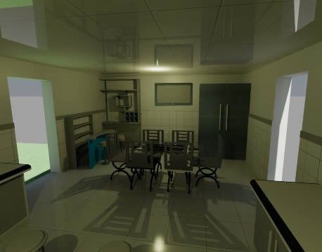 Kitchen equipped in 3d
