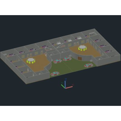 Edificio Utilitario con Interior 3D