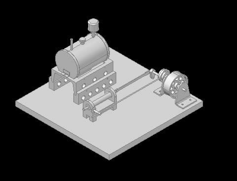 máquina de vapor 3D