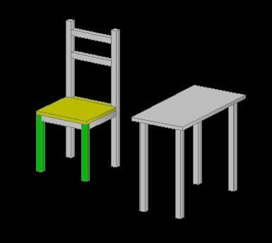 Mesa y silla 3d