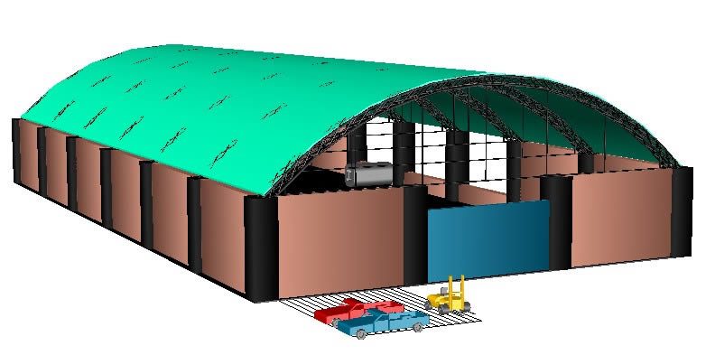 3D-Industriegebäude - Schuppen - Werkstatt