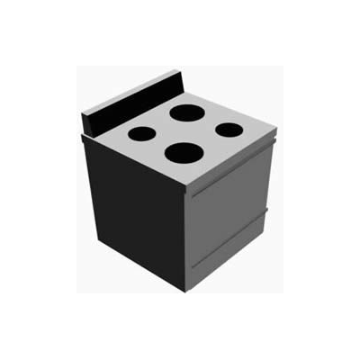 Estufa de Cuatro Hornallas en 3D