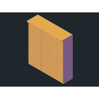 Elegant 3D Wooden Wardrobe
