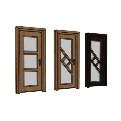 Puerta 3d en madera lista para renderizar