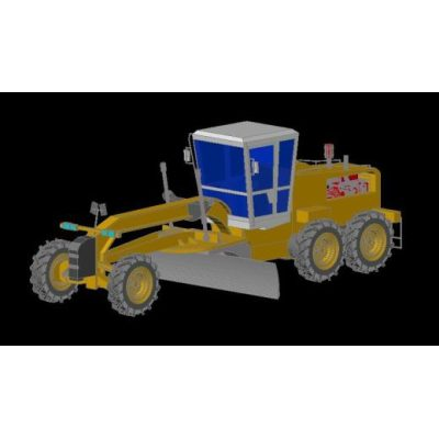 Moto niveladora y retro excavadora 3d