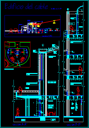 Detalhe do corte da fachada do Teleférico