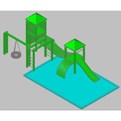Area de juegos para ninos en 3d