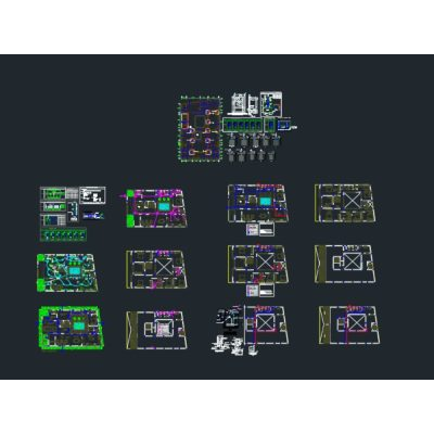 Plano vivienda residencial con piscina