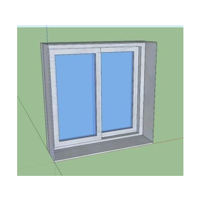 Ventana de aluminio - vidrio doble - 3d