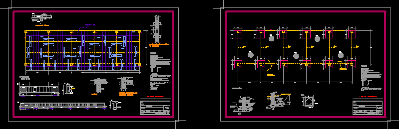 Structural plan of foundation for ship - warehouse