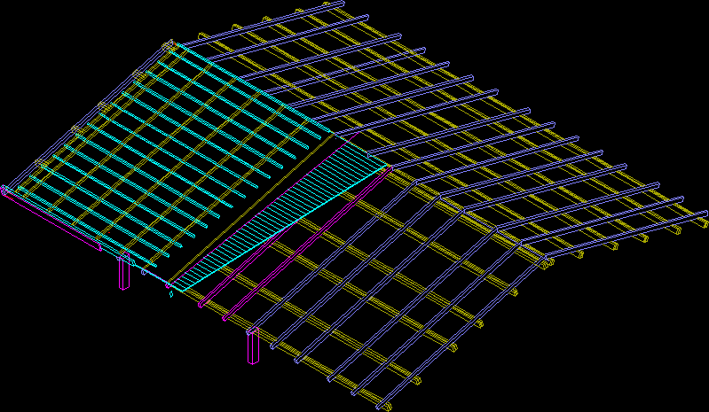 Axonometrie der Dachkonstruktion