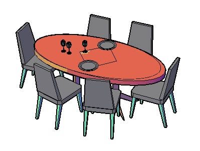 meubles de salle à manger 3d
