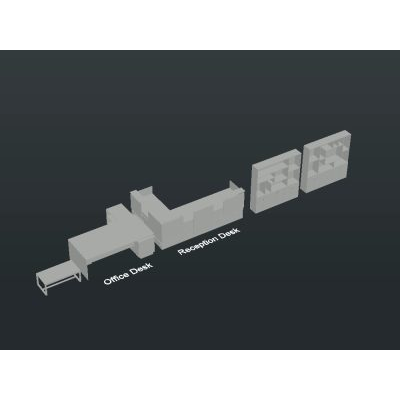 Mobiliario de oficina moderno modelo 3d