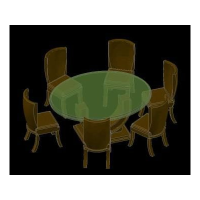 3d dining room table and chairs