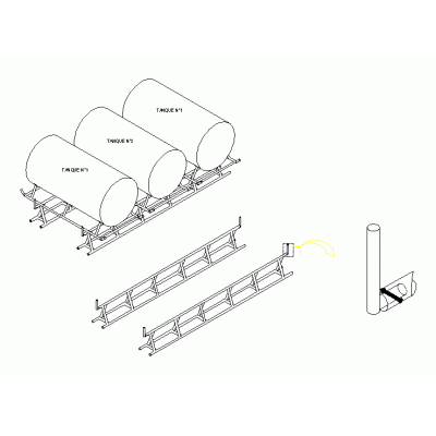 Soporte tanque  - horizontal 2d