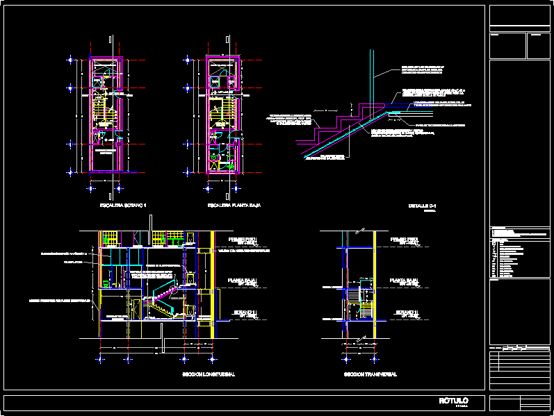 Construction details of service stairs