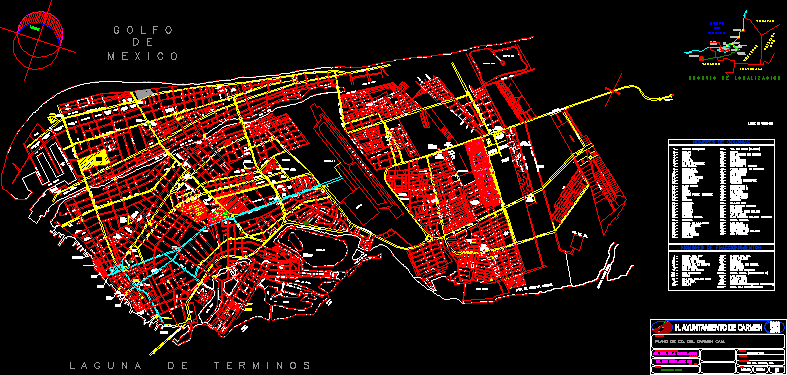Map of the city of Carmen Campeche