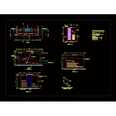 Camara de rejas planta de tratamiento dxf