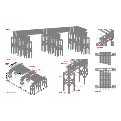 Estructura metalica - pase de rio 3d