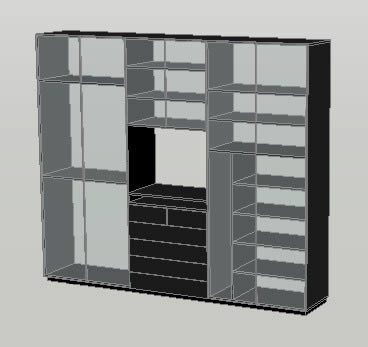 Interior closet with 3d front