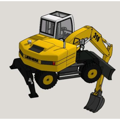 Retro excavadora - liebherr