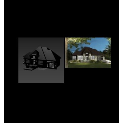 Modeling and 3d view of a max country house
