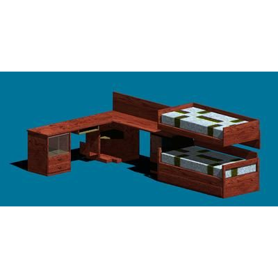 Mueble Multifuncional con Camas y Escritorio