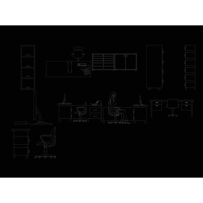 Bloques de muebles de oficina