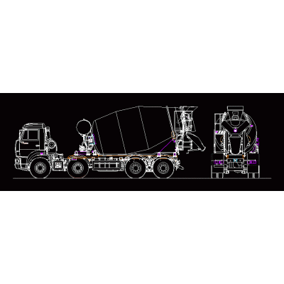 Bloquear camion mezclador de concreto