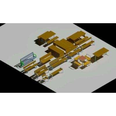 Bancos y mesas 3d
