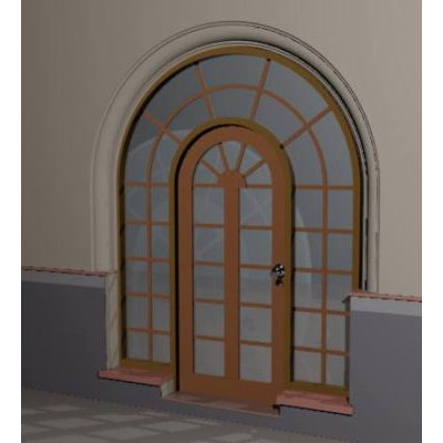 Puerta de entrada madera y cristal