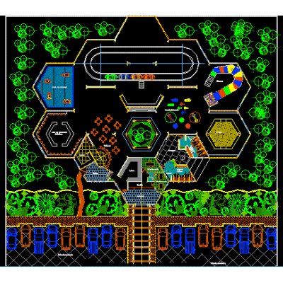Parque con juegos recreativos