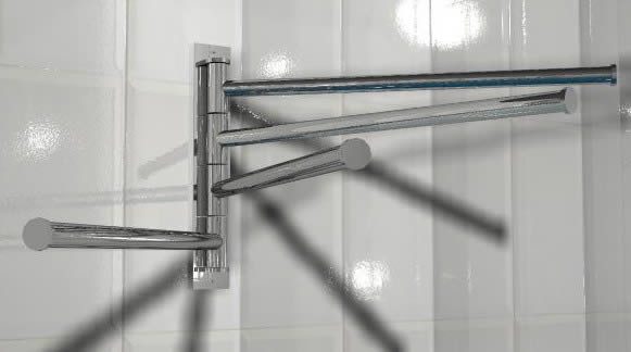 Towel rack with 4 bars in stainless steel 46x25 cm