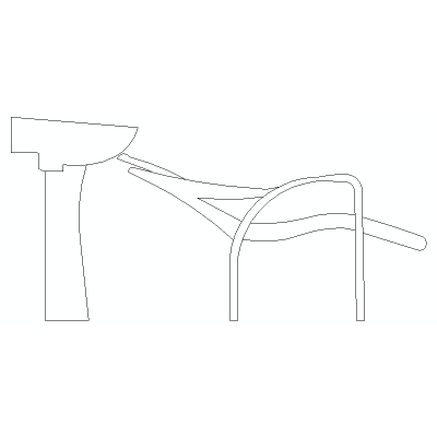 Conjunto Silla Con Lavacabezas Para Peluqueria En Alzado Lateral