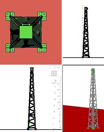 Steel tower for electric transport