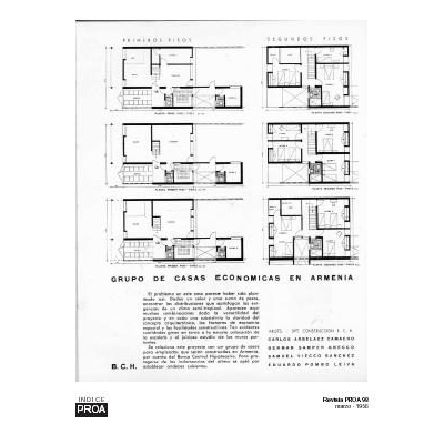 Revista proa 98 - grupo de viviendas economicas en armenia - marzo de 1956