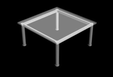 3d m table modelo  -  le corbusier