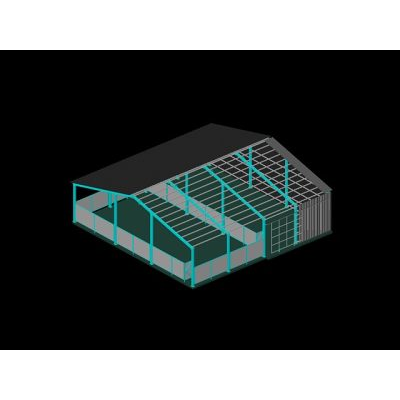 Galpon con estructura metalica 3ds