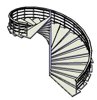 escada em espiral 3d