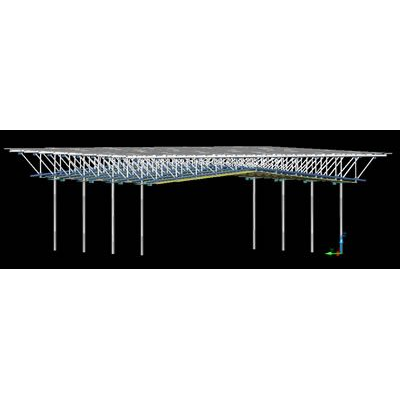 Cubierta estructura de acero 3d para polideportivo