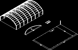 Estrutura de telhado de metal redondo