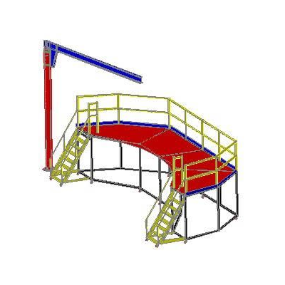 Grua giratoria mas plataforma 3d